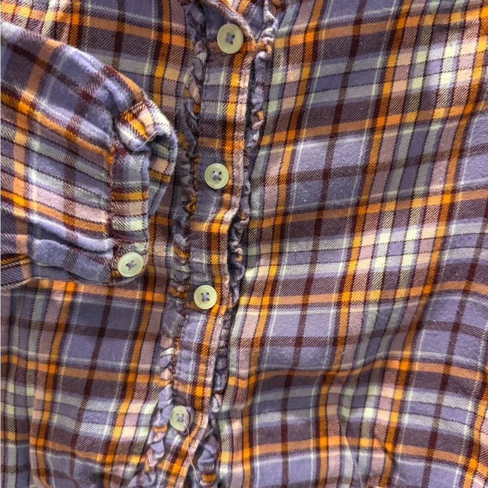 Baby GAP Girls Purple Plaid Shirt and Old Navy Layering Tee Shirt